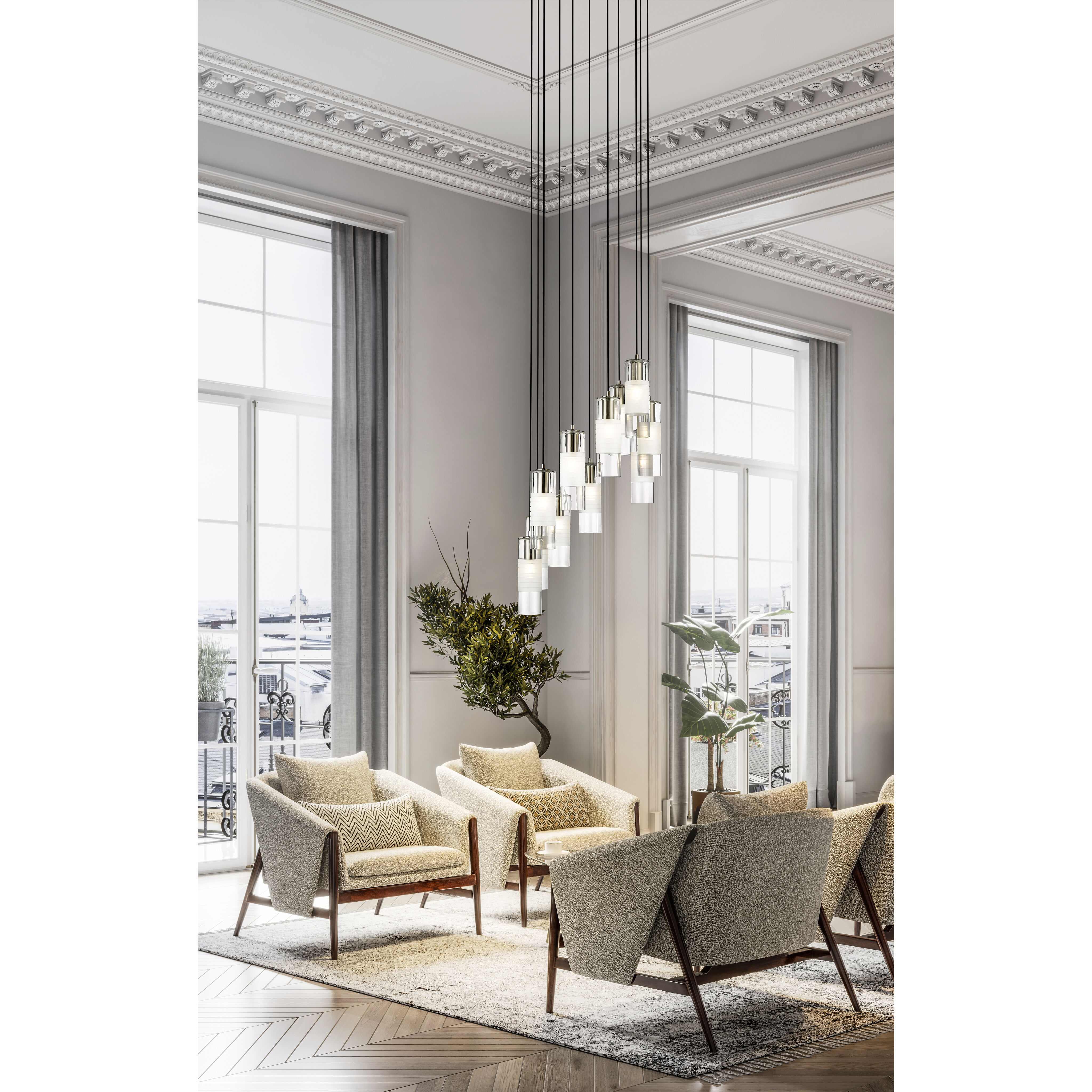 Alton 11 Light 24 inch Brushed Nickel Chandelier Ceiling Light