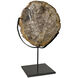 Wood Fossil Matte Black Decorative Object