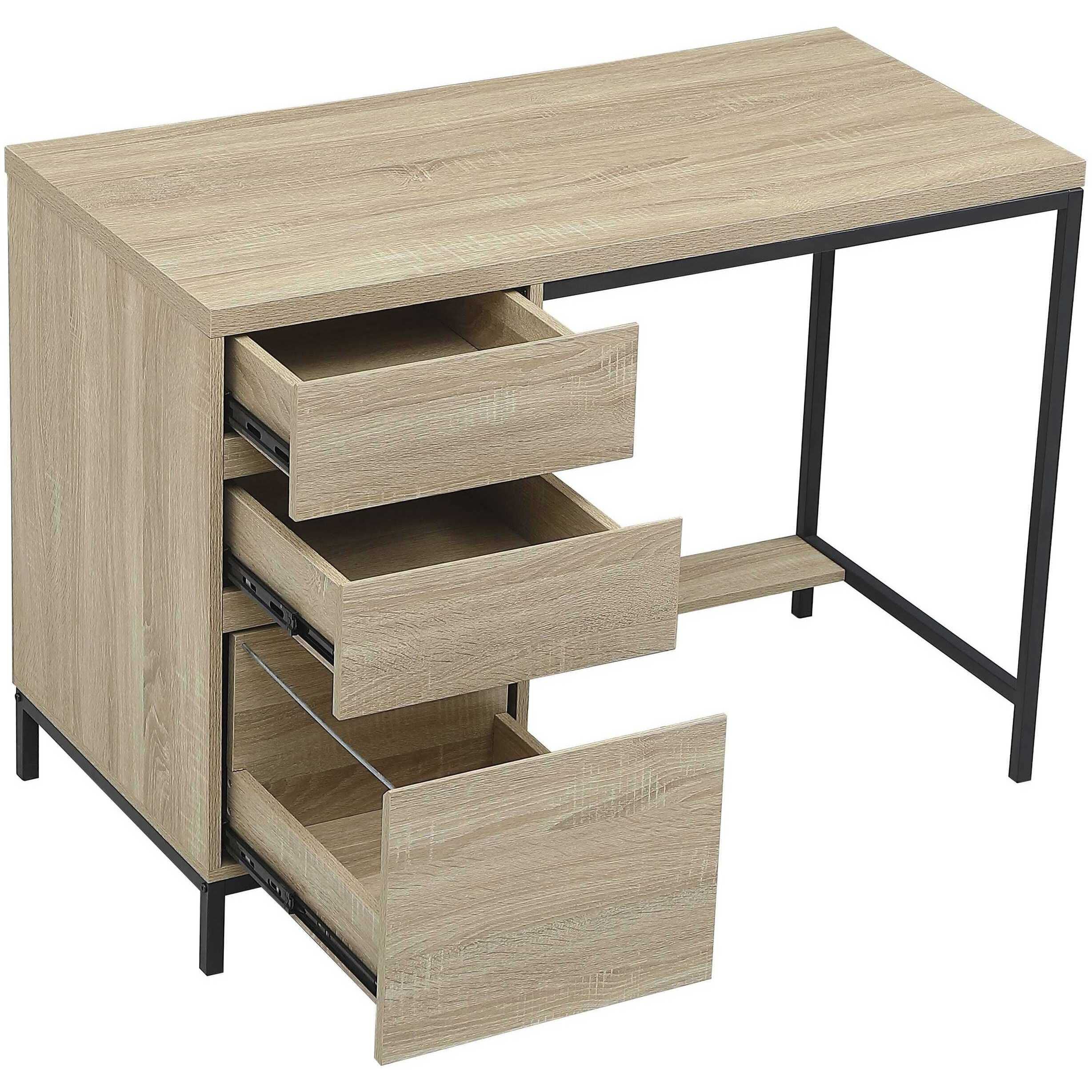 Emerson 42 inch Mango Wood and Black Desk