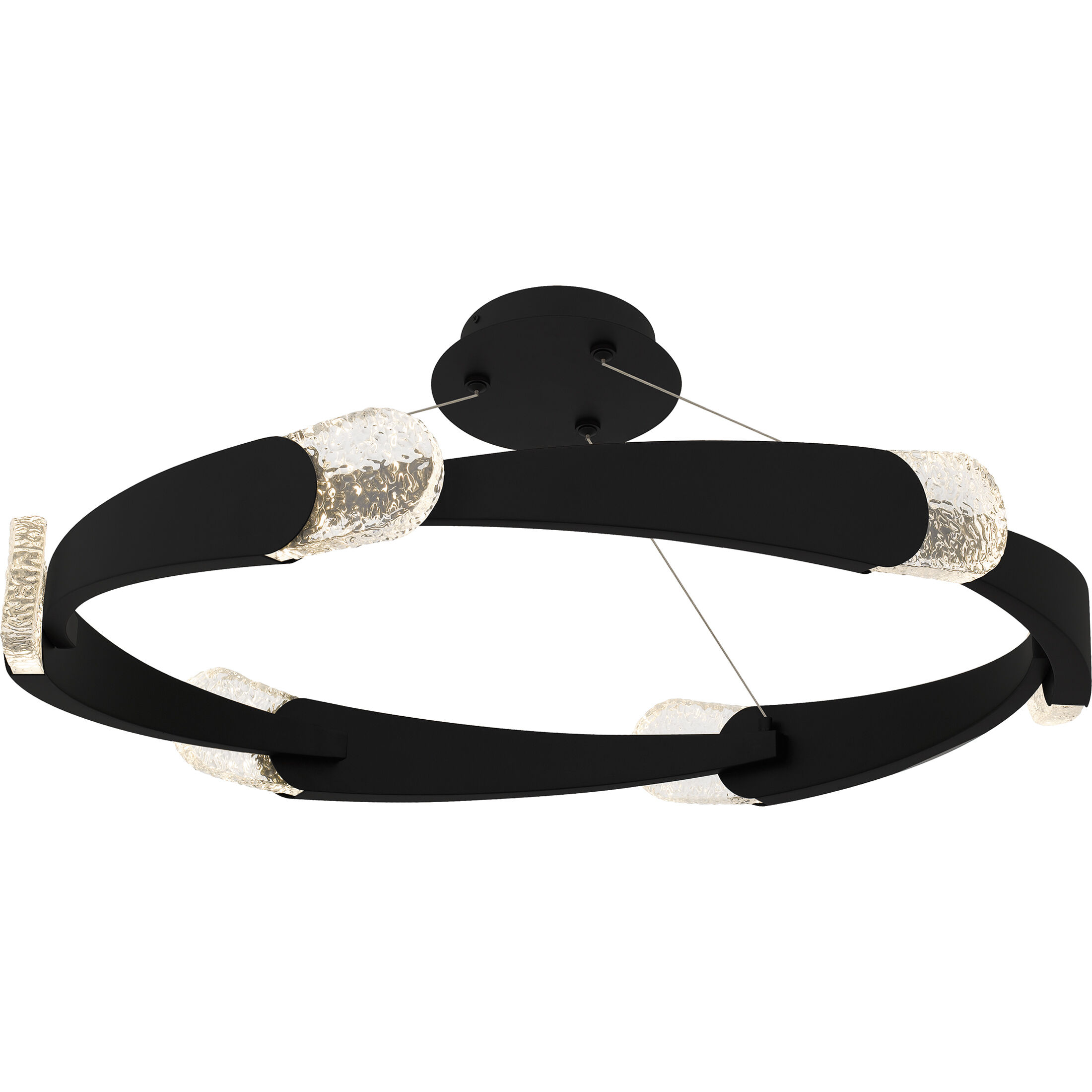 Saffron LED 34 inch Matte Black Semi-Flush Mount Ceiling Light, Extra Large