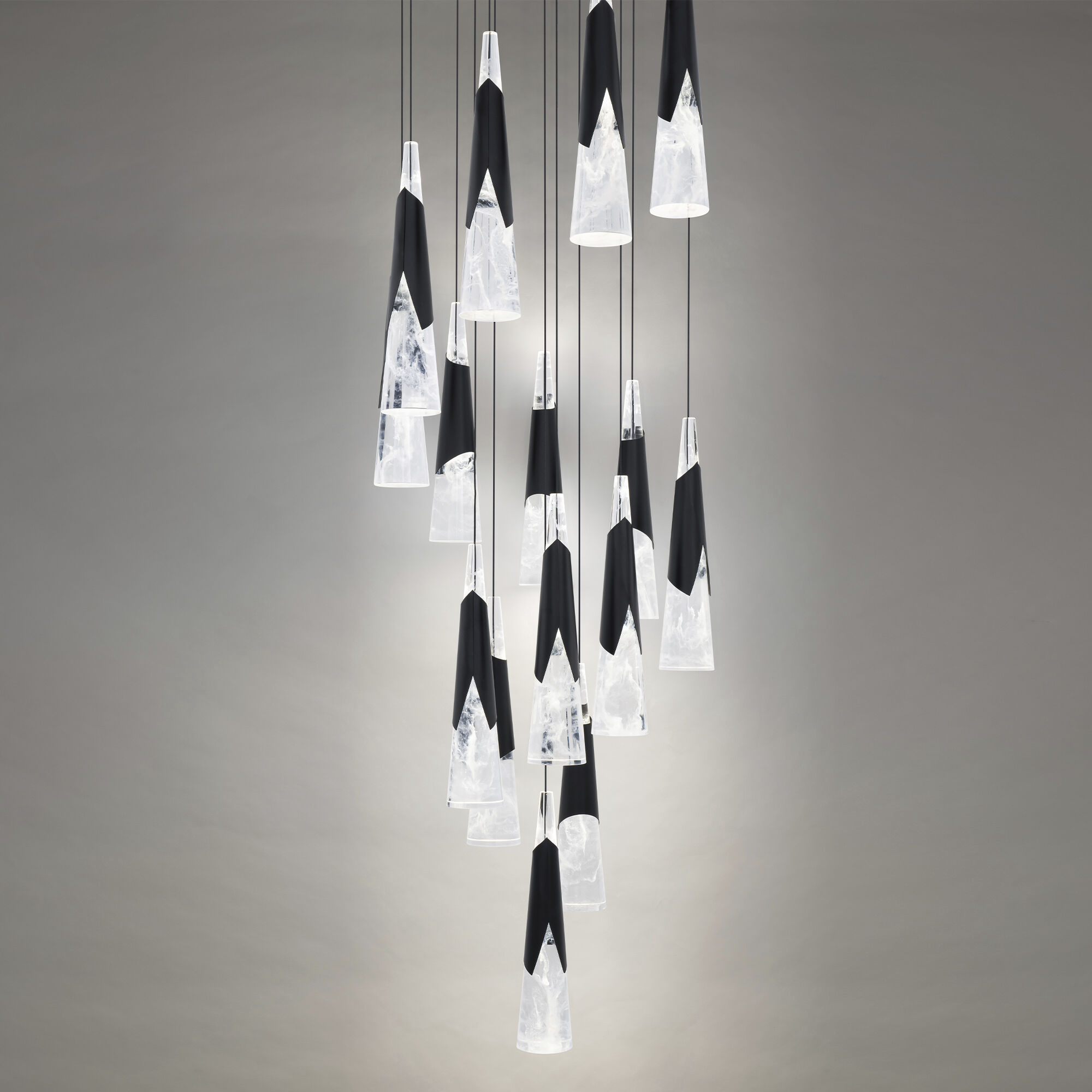 Kilt 15 Light 23 inch Black Multi-Light Pendant Ceiling Light