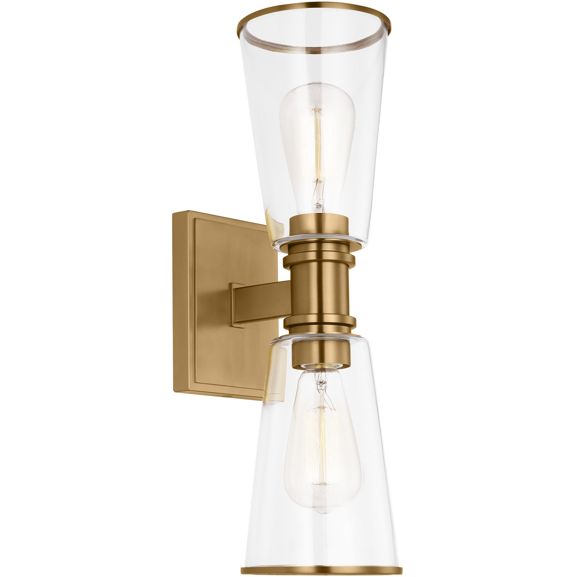 C&M by Chapman & Myers Alessa 2 Light 5 inch Burnished Brass Bath Vanity Wall Sconce Wall Light