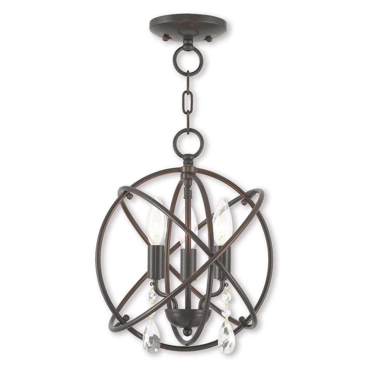 Aria 3 Light 12 inch English Bronze Convertible Mini Chandelier/Ceiling Mount Ceiling Light
