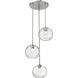 Chloe 3 Light 20 inch Brushed Nickel Chandelier Ceiling Light