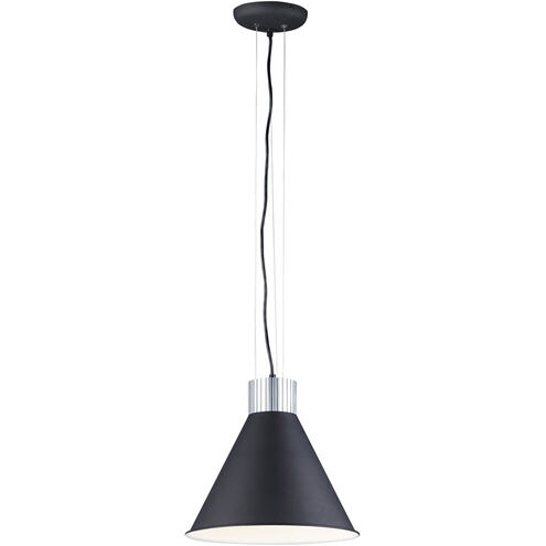 Storehouse LED 13.75 inch Satin Aluminum/Black Single Pendant Ceiling Light