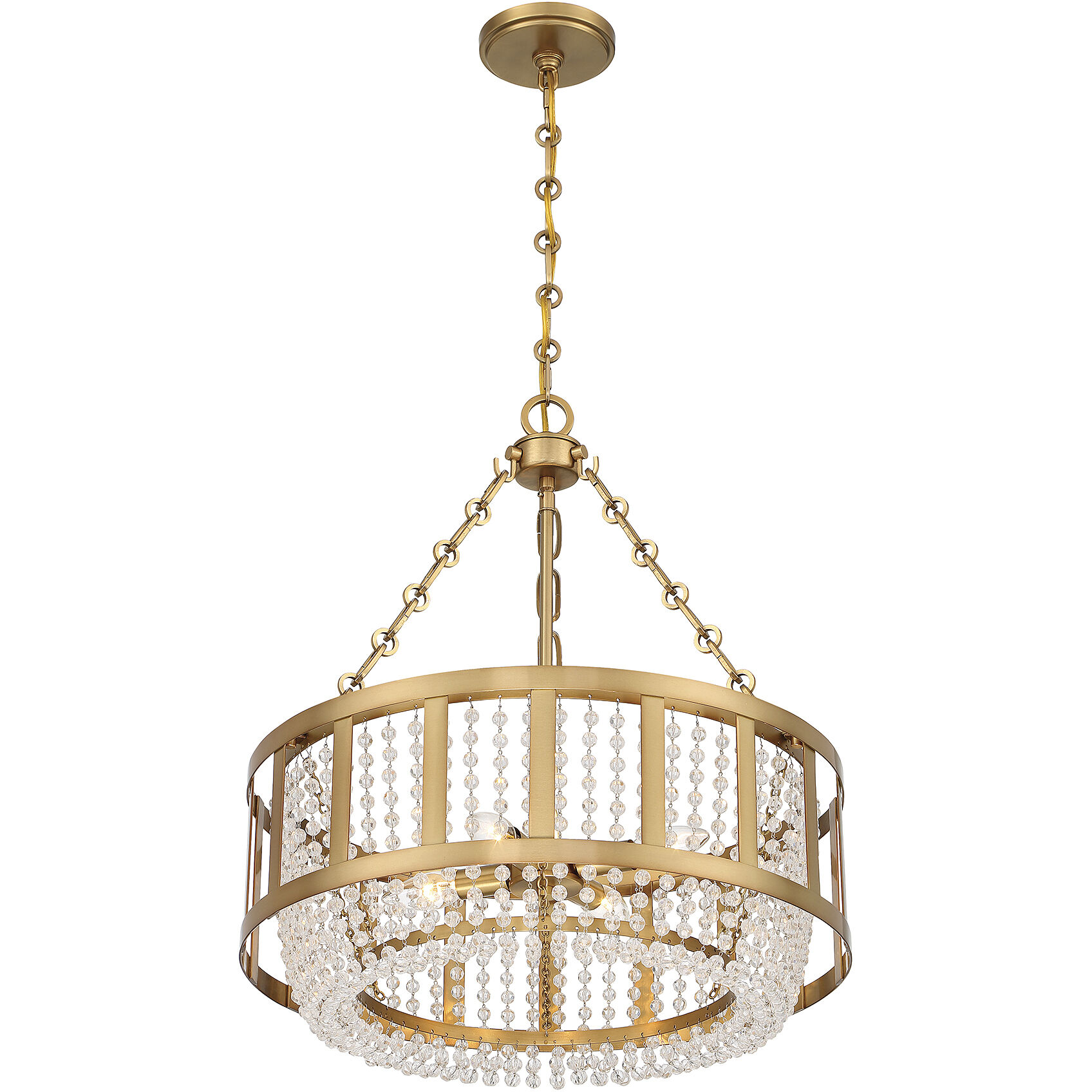 Mancini 4 Light 20 inch Warm Brass Pendant Ceiling Light