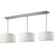 Albion 9 Light 60 inch Brushed Nickel Linear Chandelier Ceiling Light in White Linen Fabric