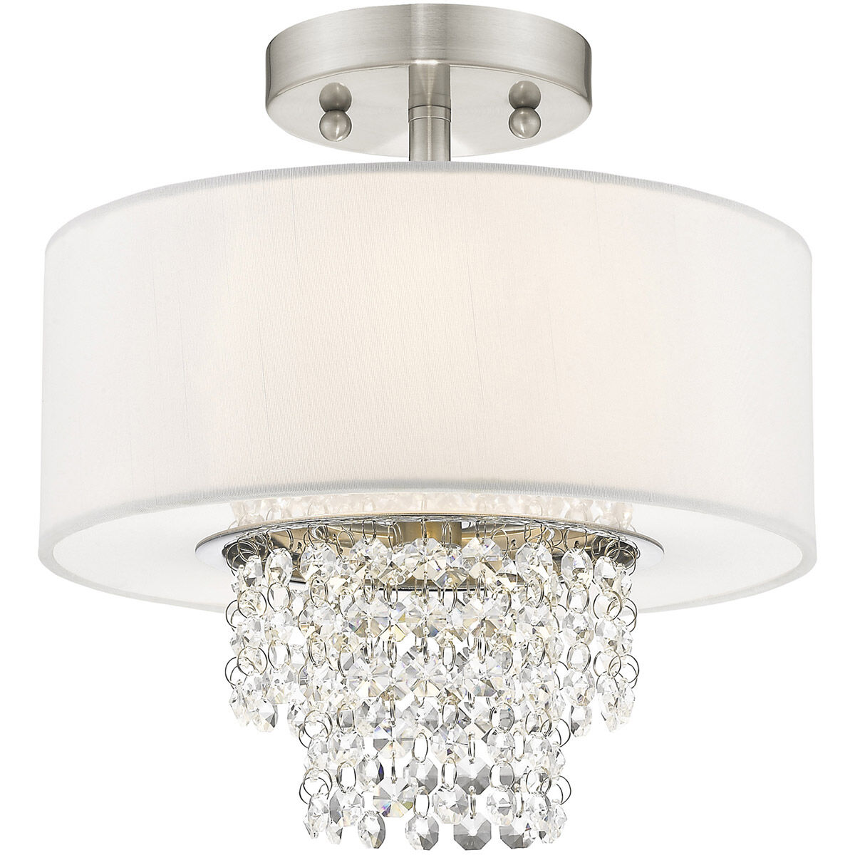 Carlisle 2 Light 11 inch Brushed Nickel Semi-Flush Mount Ceiling Light