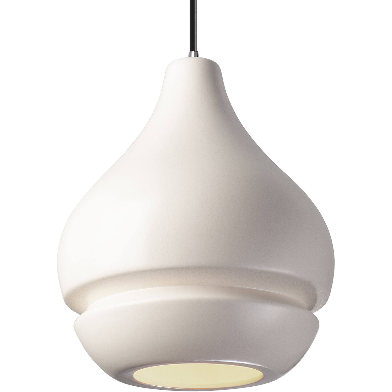 Radiance Collection 1 Light 8 inch Polished Chrome and Matte White and Black Pendant Ceiling Light