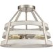 Brigantine 2 Light 15 inch Satin Nickel with Antique White Semi Flush Mount Ceiling Light