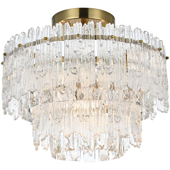 Emilia 4 Light 15 inch Satin Gold Flush Mount Ceiling Light