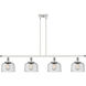 Ballston Large Bell LED 48 inch White and Polished Chrome Island Light Ceiling Light in Seedy Glass