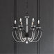 Priscilla 6 Light Black Chandelier Ceiling Light in Black Matte, White Pearl, Adjustable Height