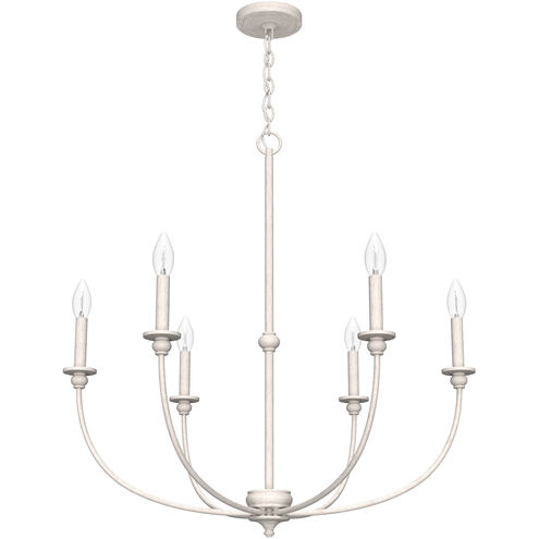Southcrest 6 Light 30 inch Distressed White Chandelier Ceiling Light
