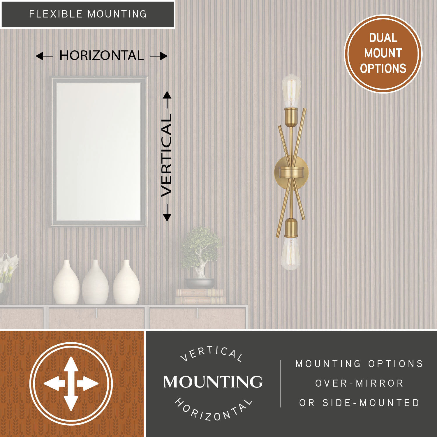 Estelle LED 4.75 inch Natural Brass Wall Light