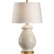 Vietri 30 inch 100 watt Hand Sculpted/Aged Cream Glaze Table Lamp Portable Light