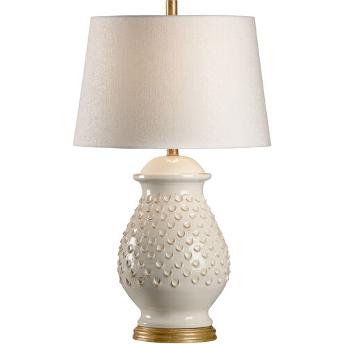 Vietri 30 inch 100 watt Hand Sculpted/Aged Cream Glaze Table Lamp Portable Light