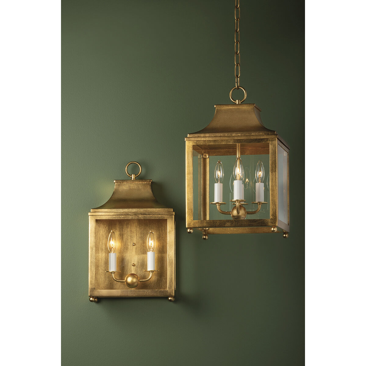 Leigh 4 Light 11 inch Vintage Gold Leaf Pendant Ceiling Light