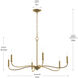 Ilia 6 Light 34 inch Brushed Gold Chandelier Ceiling Light
