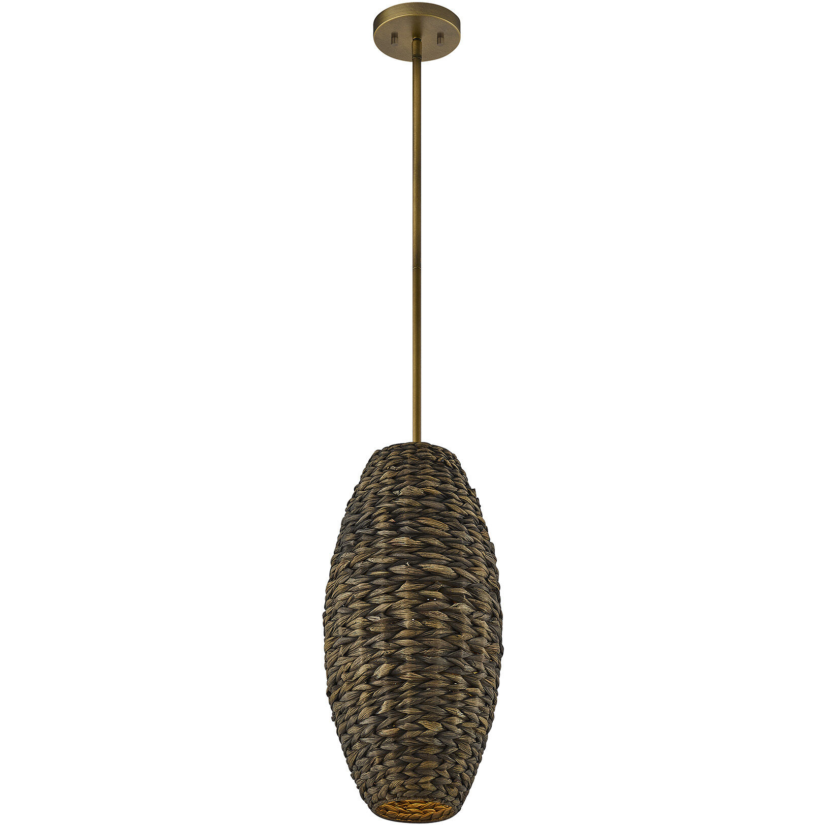 Tierra Brisa 1 Light 10 inch Riviera Brass Pendant Ceiling Light