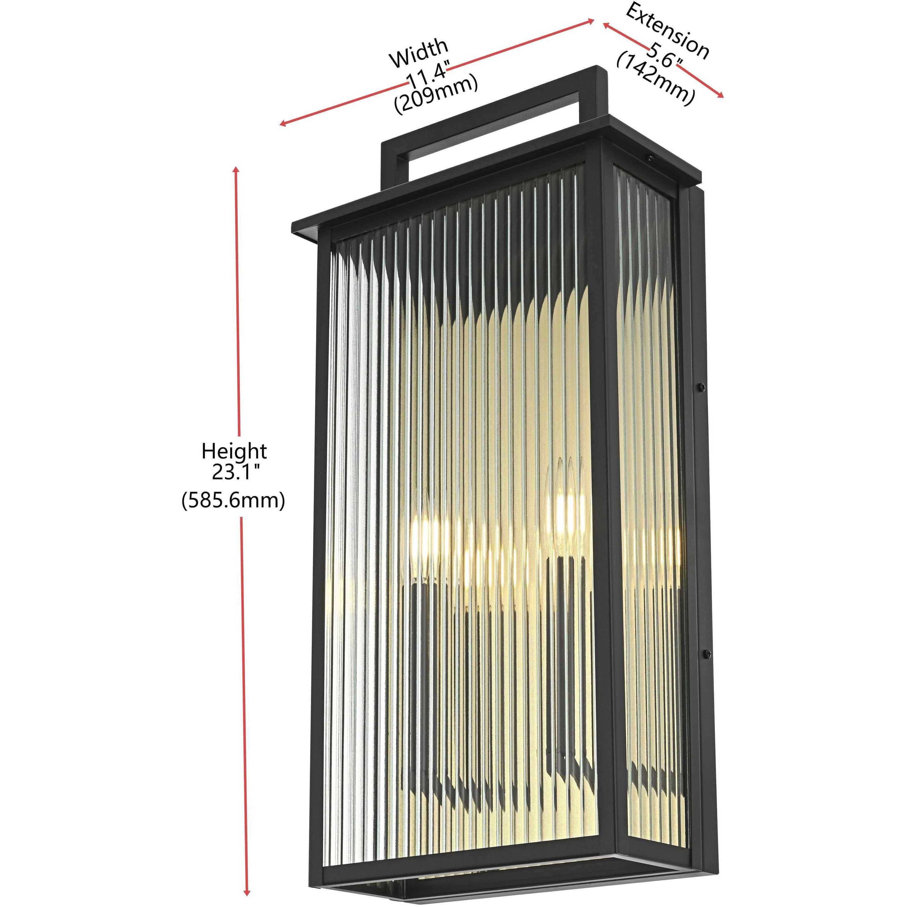 Kannon 2 Light 23 inch Black Outdoor Wall Sconce