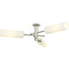 Crown Point 3 Light 39.25 inch Polished Nickel Flush Mount Ceiling Light in Matte White Glass