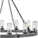 Open Air Sawyer LED 38 inch Aged Zinc with Distressed Black Outdoor Hanging
