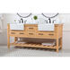 Clement 72 X 22 X 34 inch Natural Wood Bathroom Vanity Cabinet