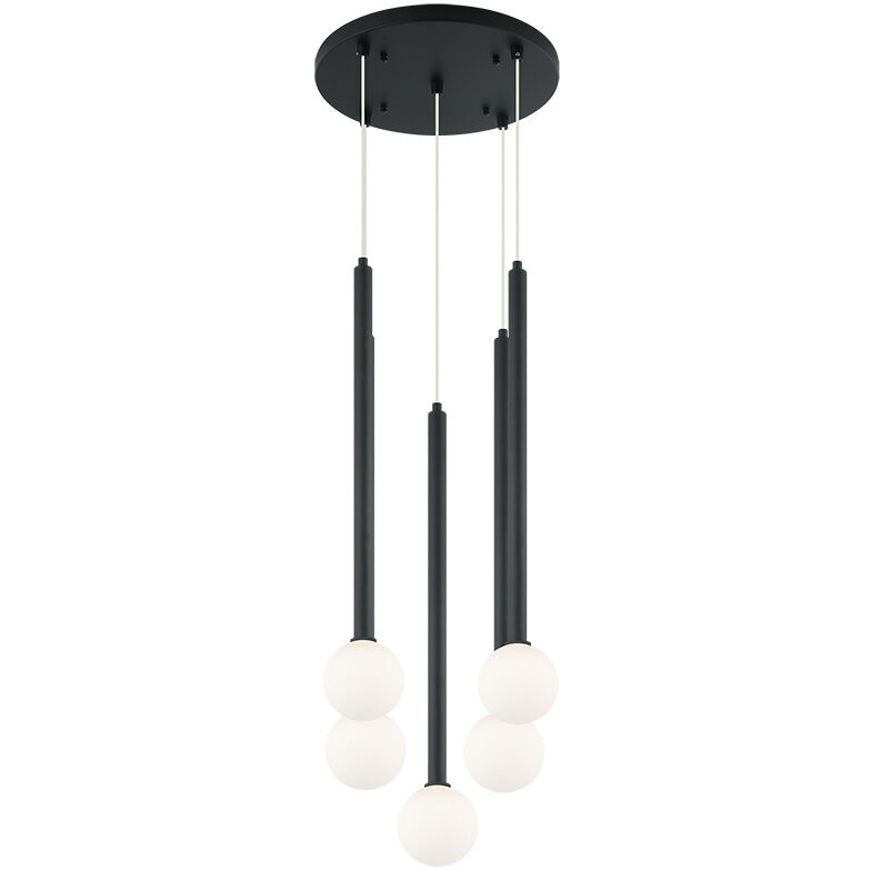 Reigndrop 5 Light 13.88 inch Matte Black Pendant Ceiling Light