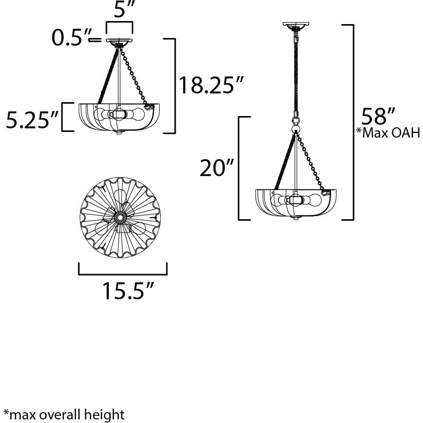 Bundt 3 Light 15.5 inch White and Natural Aged Brass Semi-Flush Mount Ceiling Light