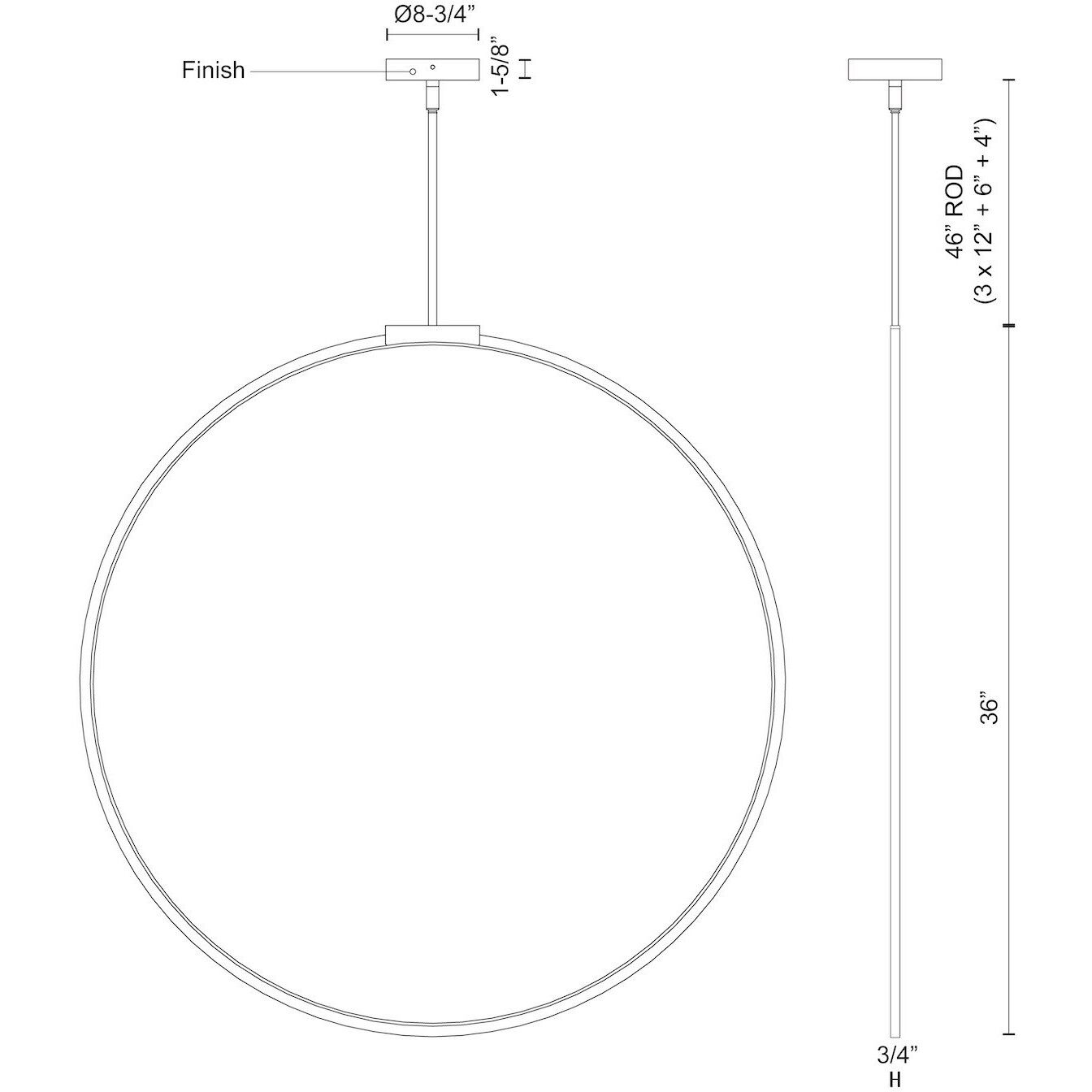 Cirque Pendant Ceiling Light in Black