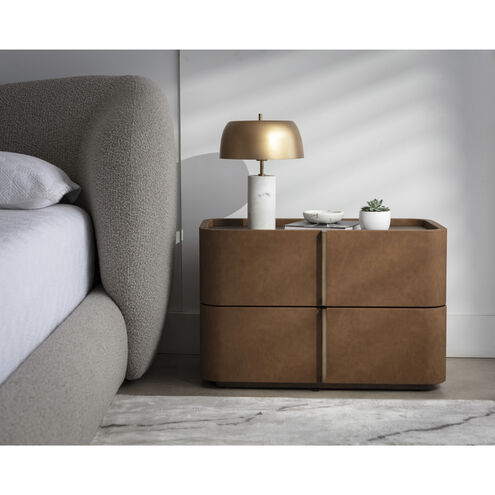 Jamille 34 X 18 inch Cognac Night Stand, Large