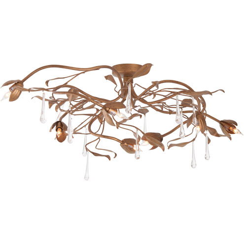 Bay Laurel Leaf 7 Light 42 inch Gold Flush Mount Ceiling Light