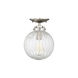 Modern 1 Light 8 inch Brushed Nickel Semi-Flush Ceiling Light