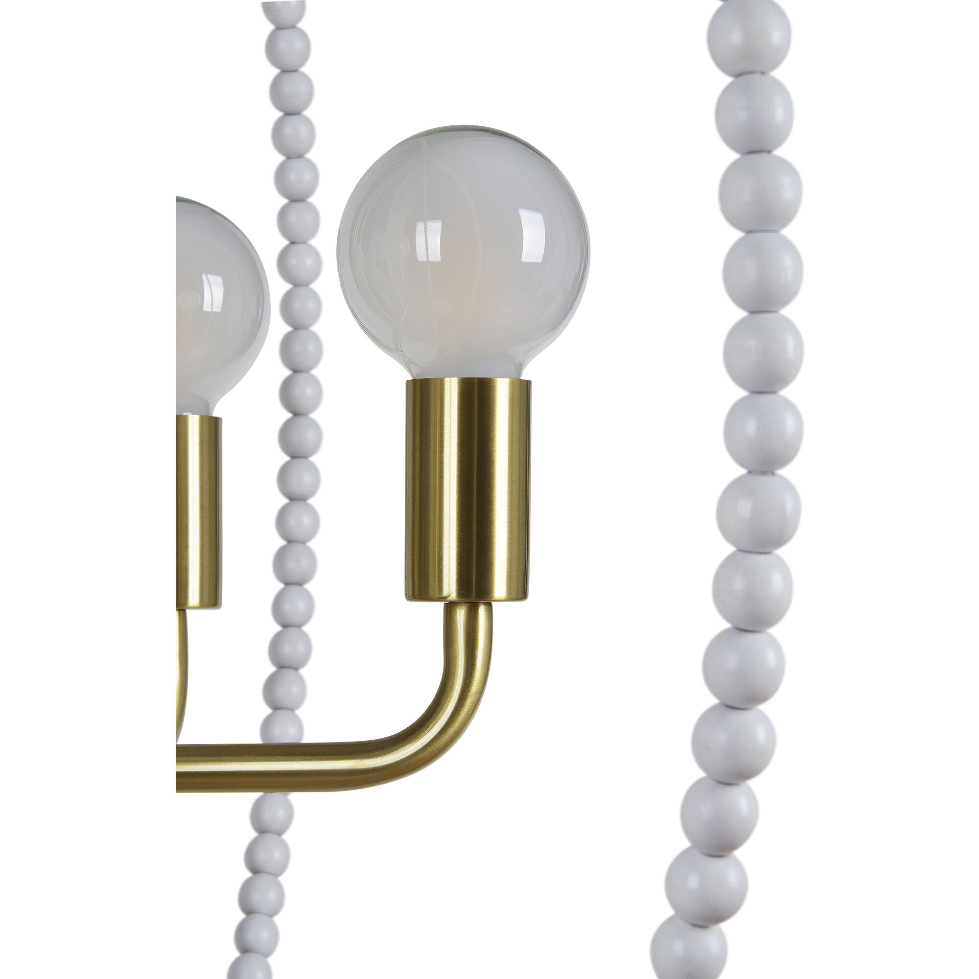 Basil LED 31 inch White and Plated Satin Brass Chandelier Ceiling Light