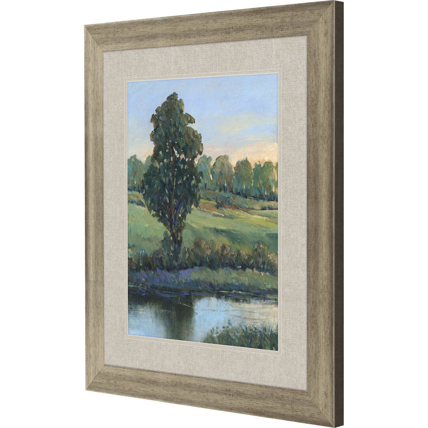 Riverbank Green and Blue and Orange Framed Art, Propac