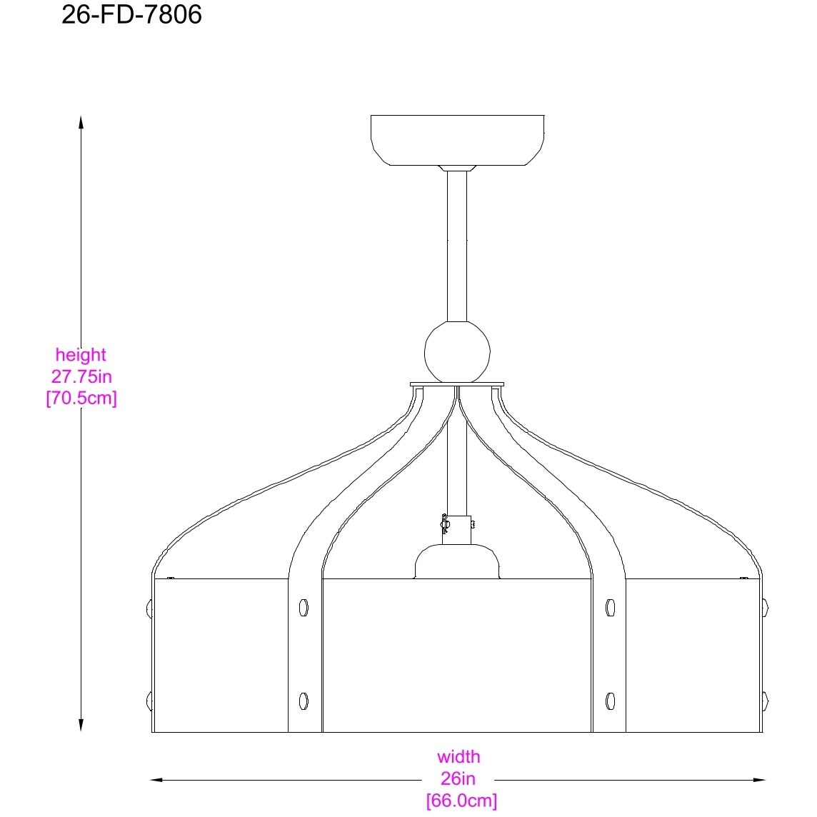 Sheffield 14 inch Black with Warm Brass with Gold Blades Fan D'Lier
