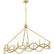 Leona 8 Light 49 inch Distressed Brass Chandelier Ceiling Light