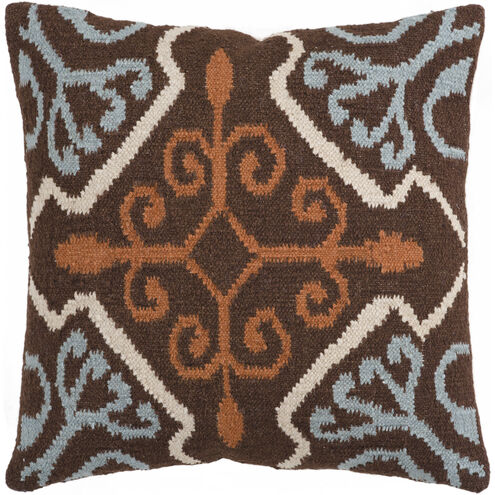 Decorative Pillows 18 inch Dark Brown/Dusty Sage/Ivory/Rust Accent Pillow