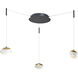 Athena LED 12.2 inch Matte Black and Brushed Brass Pendant Ceiling Light