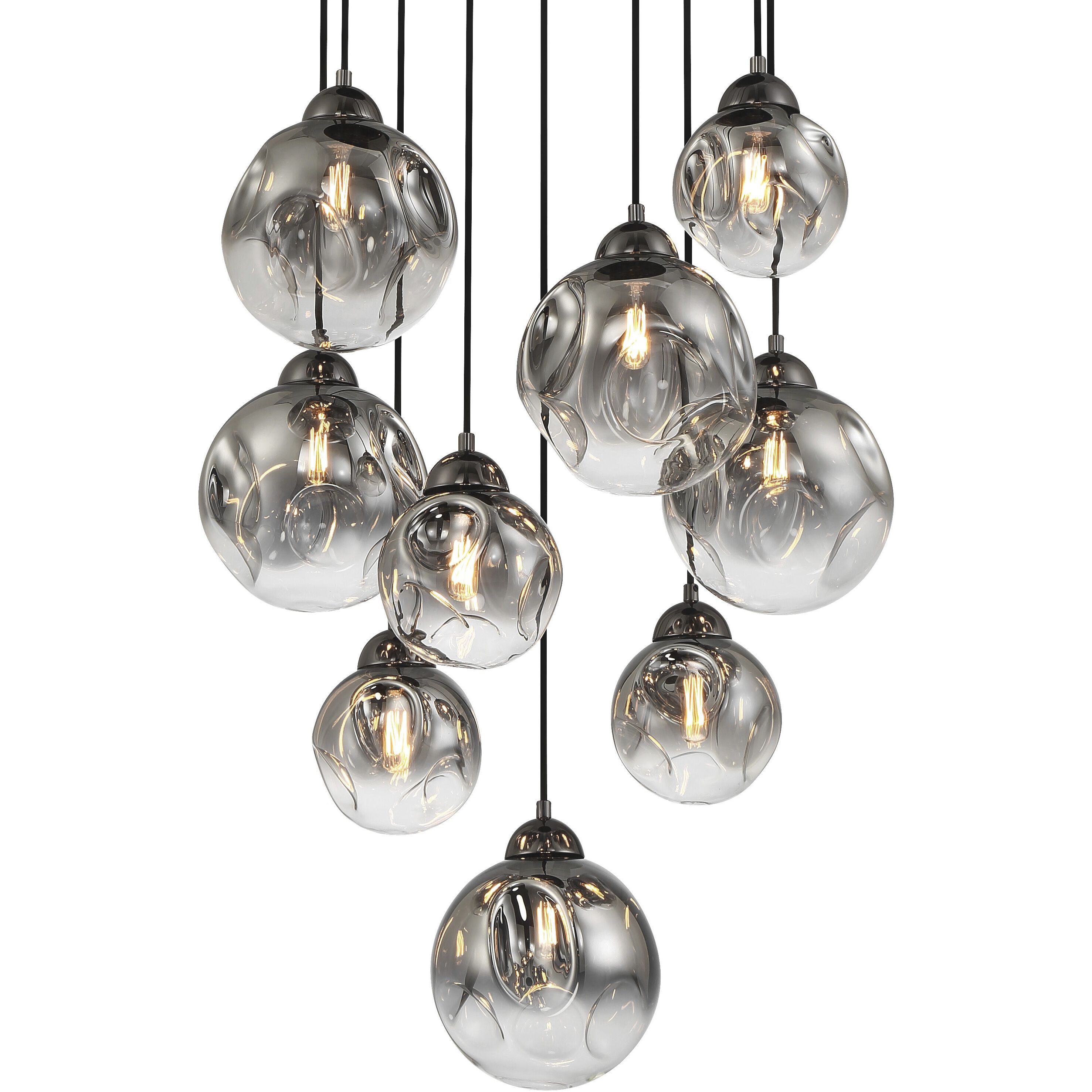 Neveh 9 Light 24 inch Gun Metal Pan Pendant Ceiling Light