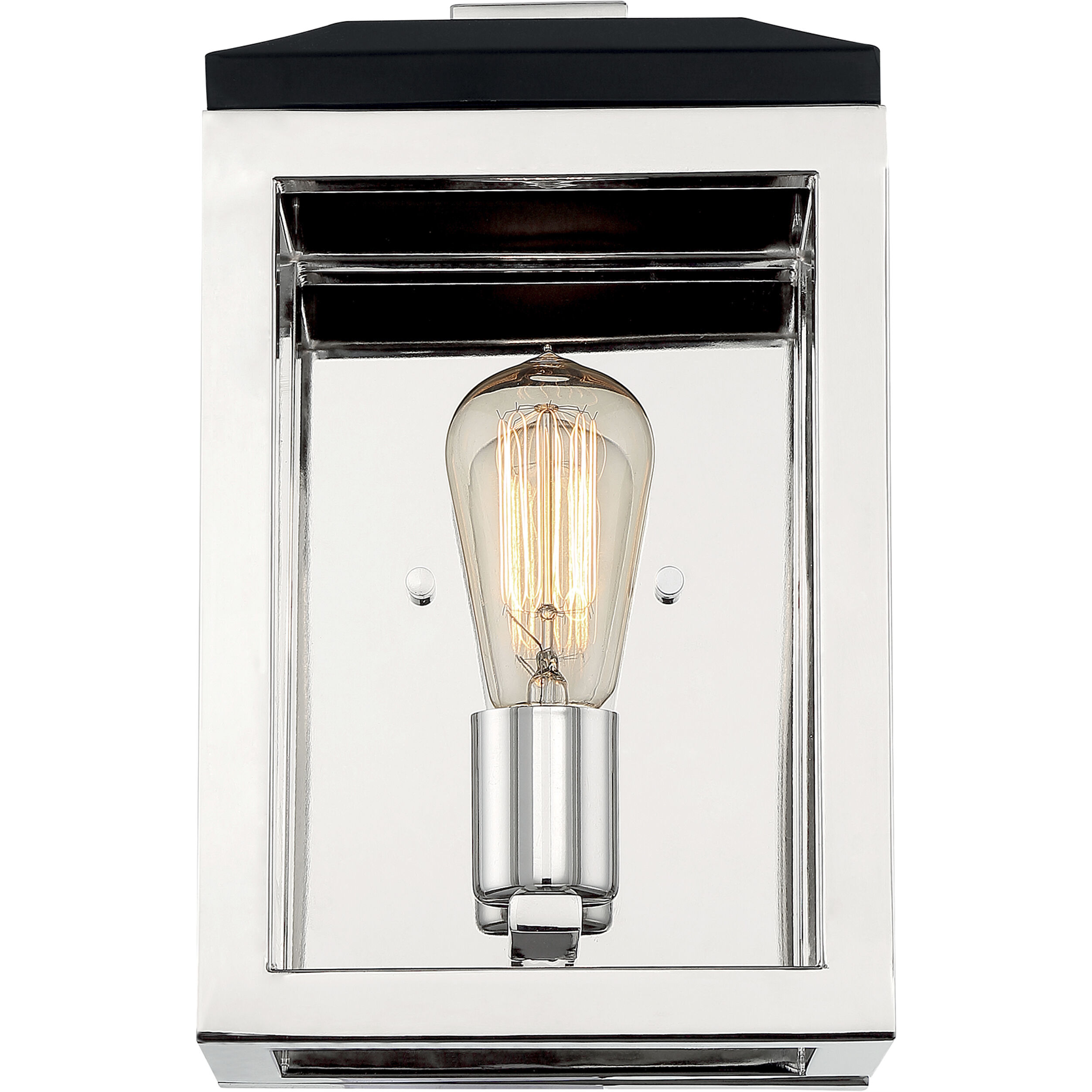 Cakewalk 1 Light 7.13 inch Polished Nickel and Black Accents Vanity Light Wall Light