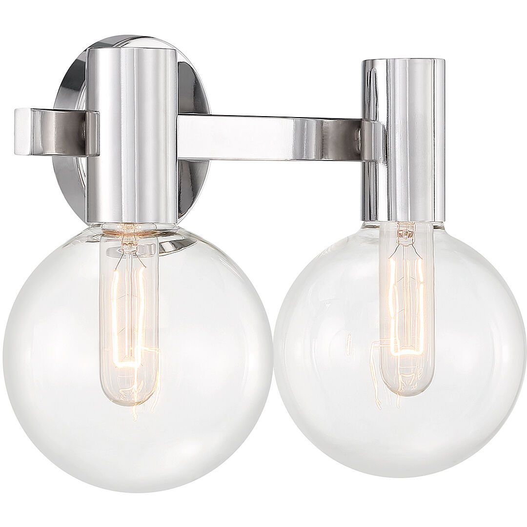 Wright 2 Light 15.5 inch Polished Chrome Bathroom Vanity Light Wall Light