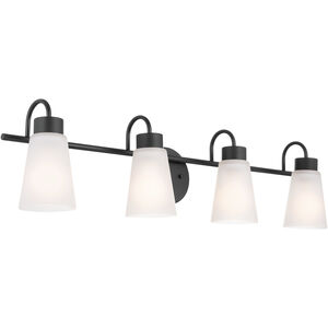Erma 4 Light 32.5 inch Black Bath Vanity Light Wall Light, 4 Arm