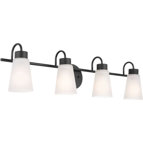 Erma 4 Light 32.5 inch Black Bath Vanity Light Wall Light, 4 Arm