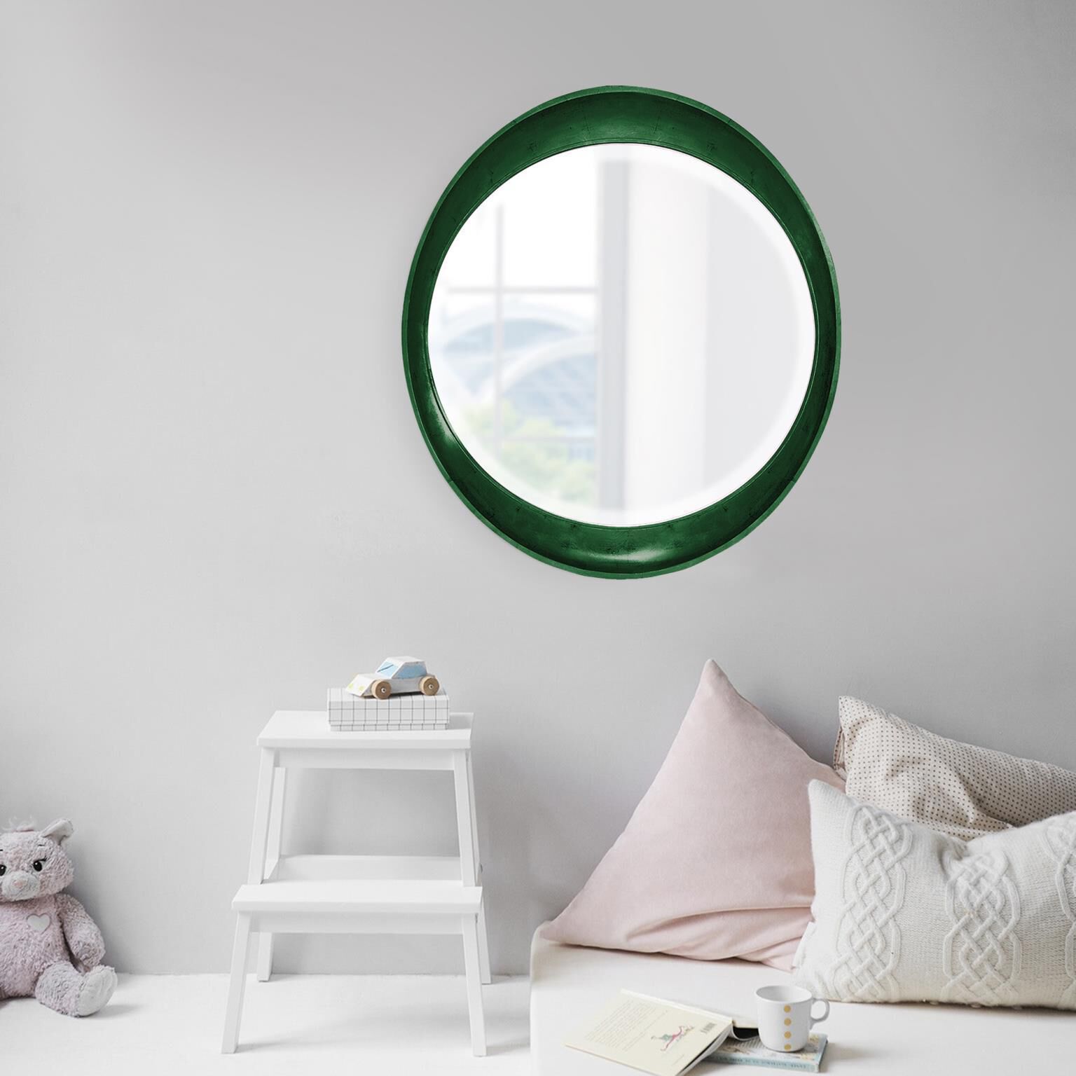 Ellipse 39 X 35 inch Hunter Green Mirror