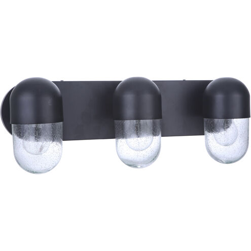 Pill 3 Light 22.5 inch Flat Black Vanity Light Wall Light