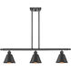 Ballston Smithfield 3 Light 36 inch Matte Black Island Light Ceiling Light, Ballston