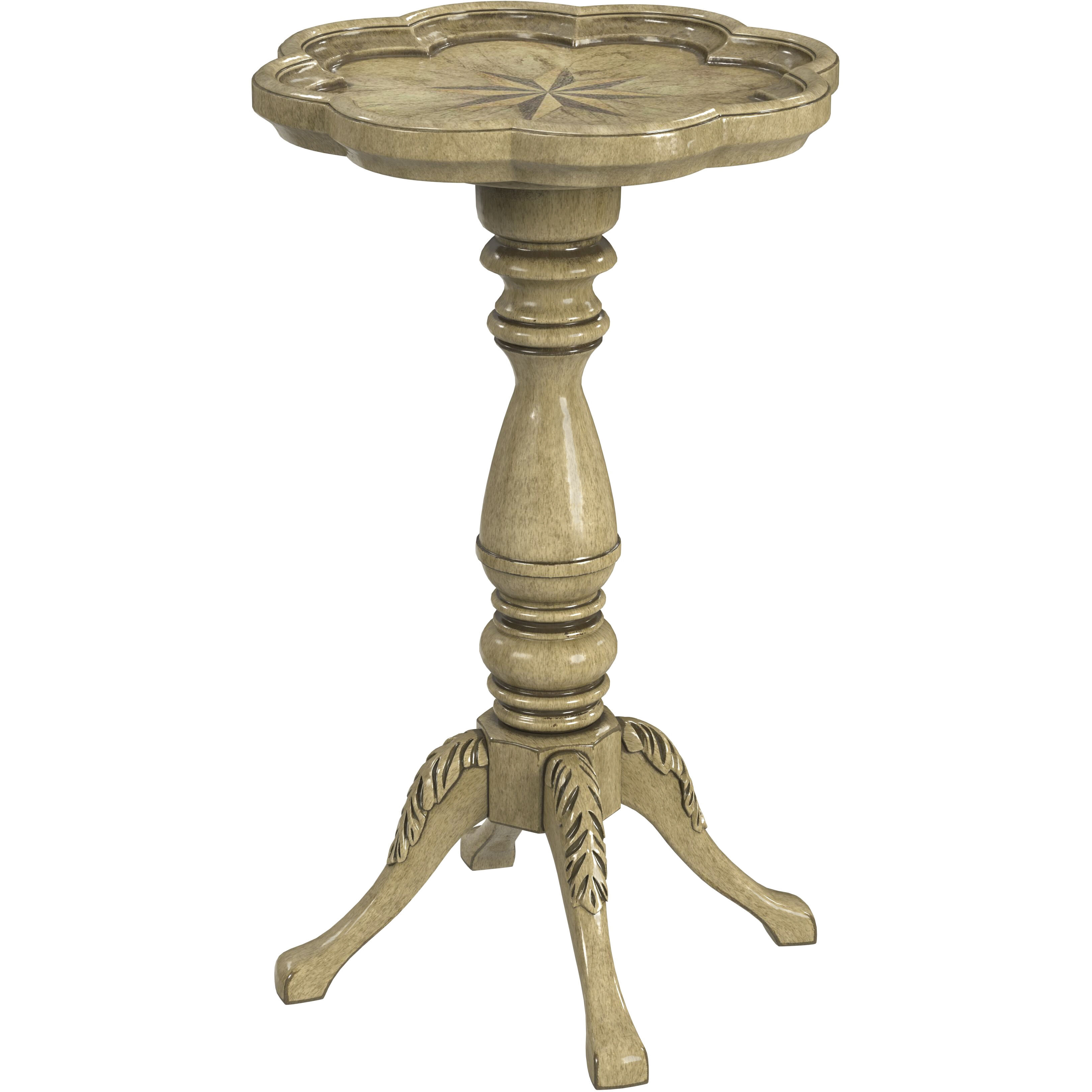 Whitman Scalloped Edge Side Table in Beige