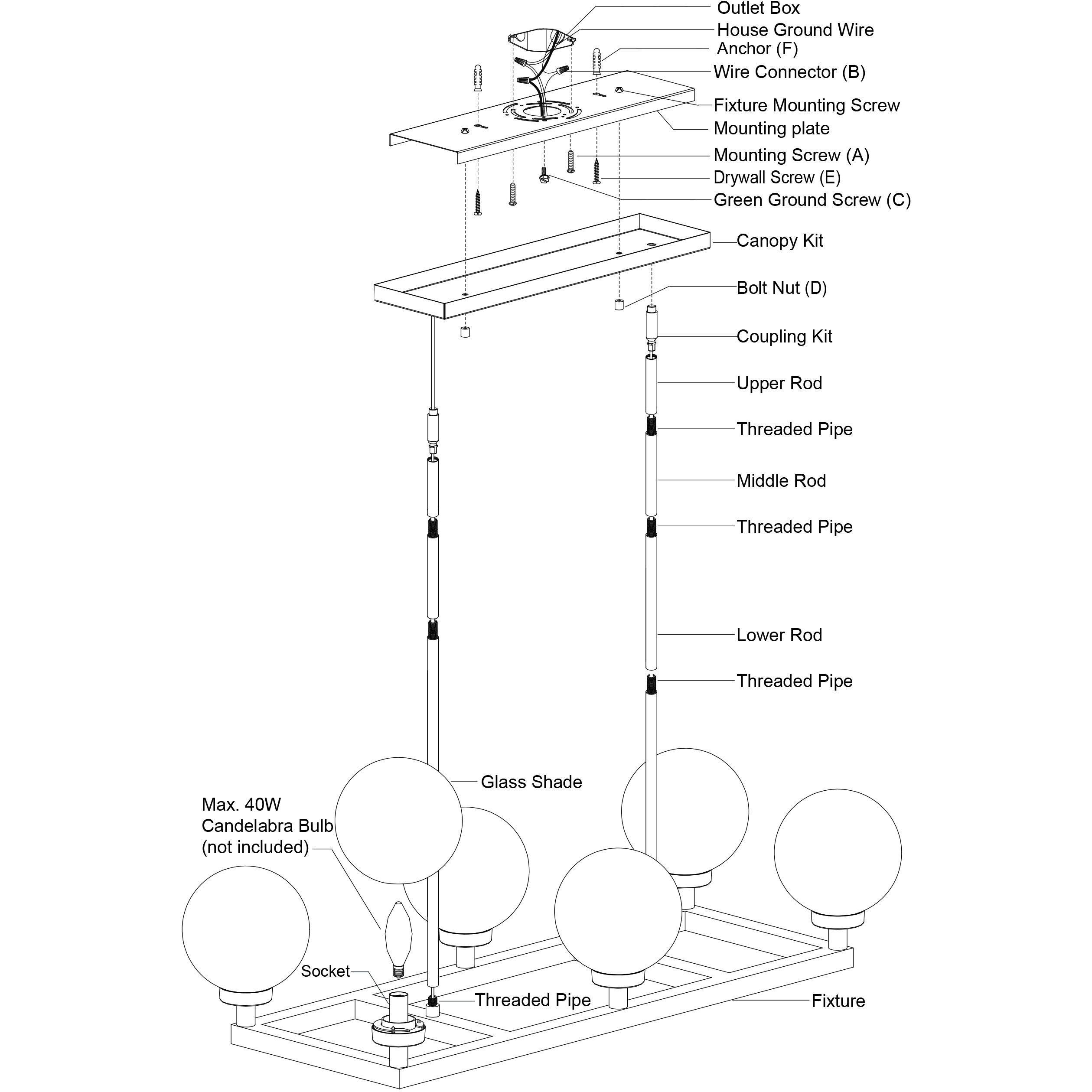 Lander LED 35 inch Matte Black Linear Chandelier Ceiling Light